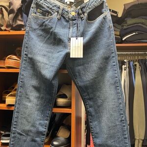 Sezane Women's Dark Blue Straight Leg Jeans